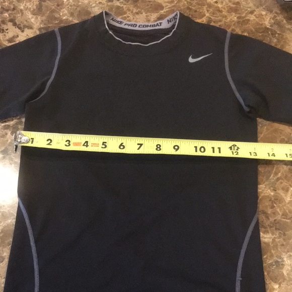Nike Pro Combat Dri-Fit Black Short Sleeve Compression Shirt Baselayer size L - Picture 9 of 10